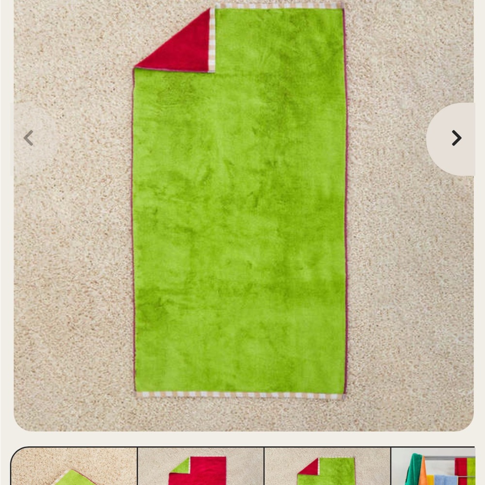 Dusen Dusen Bath Towel Magenta Green double sided